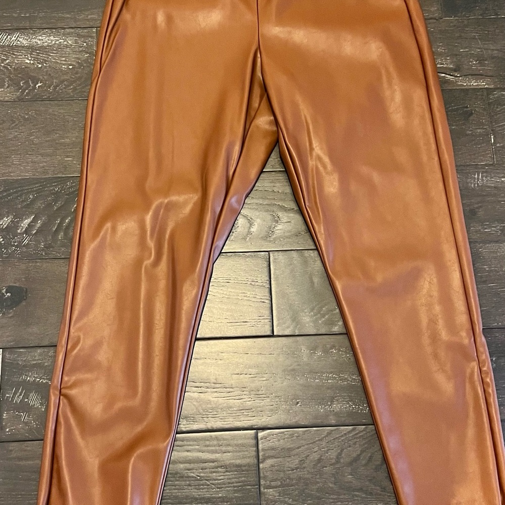 Old Navy Brown Faux Leather Pants